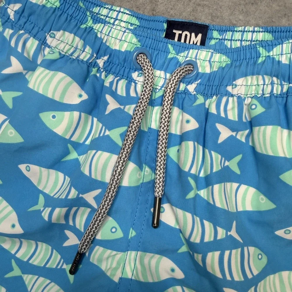 Tom & Teddy Boys TODDLER 1/2 Swim Board Shorts Trunks Sardines Fish Mesh Lined